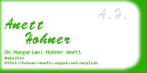 anett hohner business card